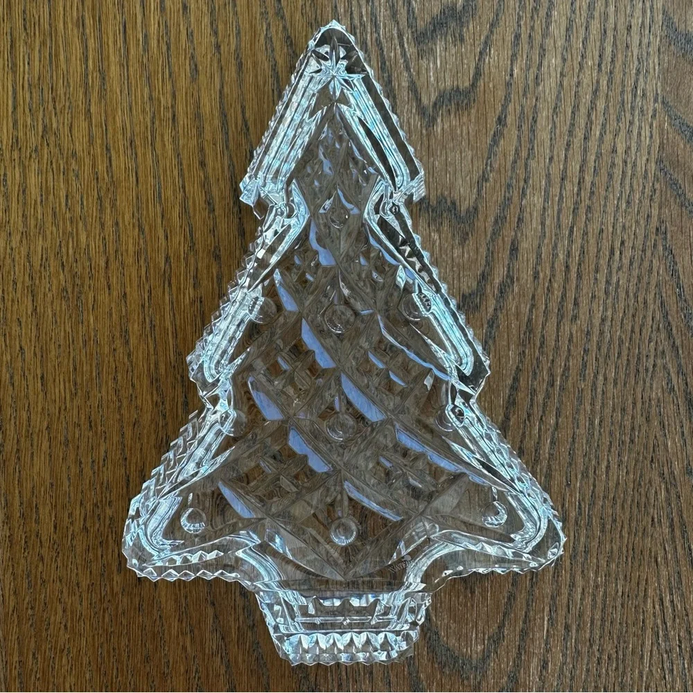 Waterford Crystal Figurine Christmas Tree Candy Dish Decorative Tray Retired - Picture 3 of 11